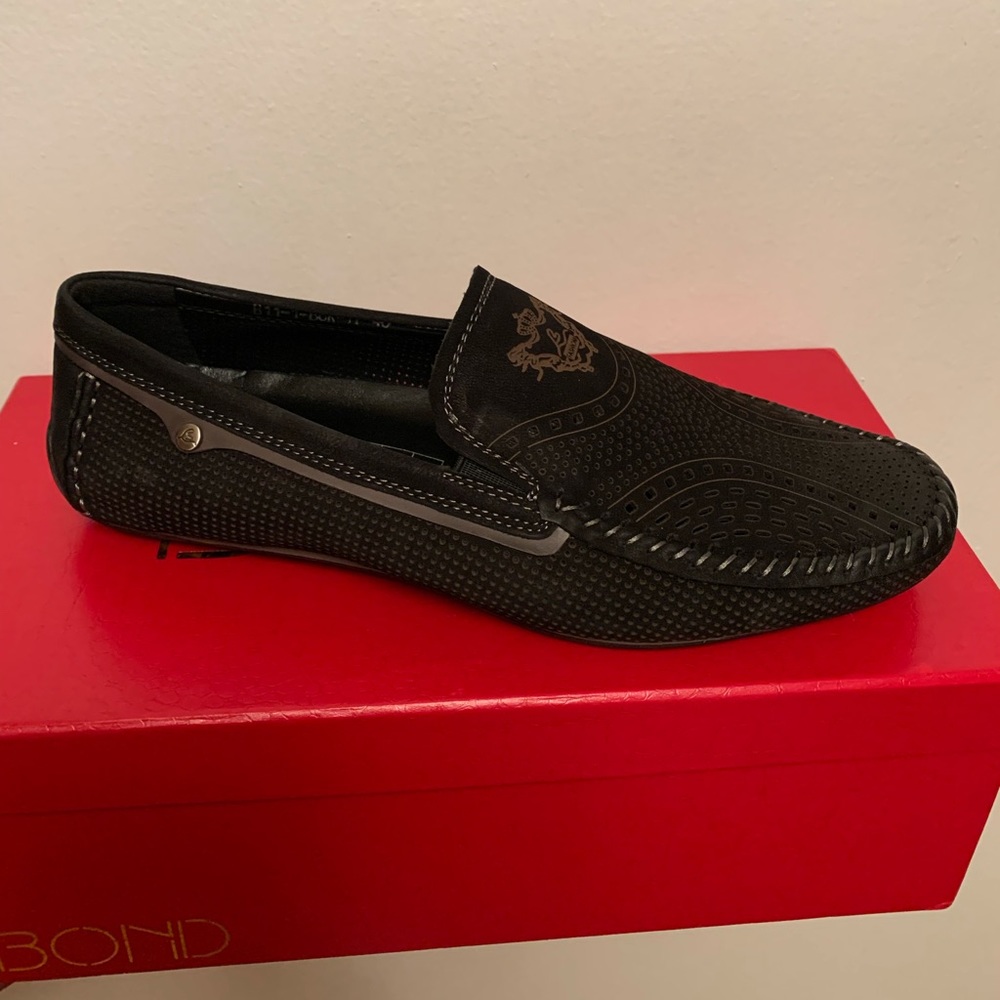 Bond Italian made shoes black color suede leather